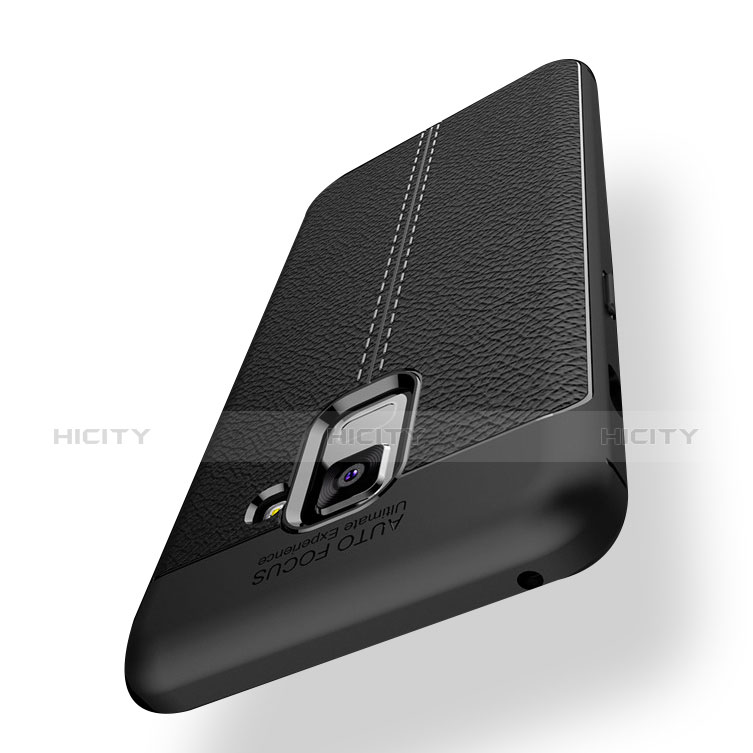 Coque Silicone Gel Motif Cuir Housse Etui pour Samsung Galaxy A8+ A8 Plus (2018) A730F Plus