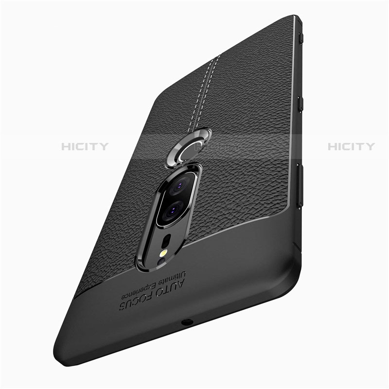 Coque Silicone Gel Motif Cuir Housse Etui pour Sony Xperia XZ2 Premium Plus
