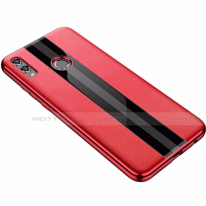 Coque Silicone Gel Motif Cuir Housse Etui S01 pour Huawei Honor View 10 Lite Rouge Plus
