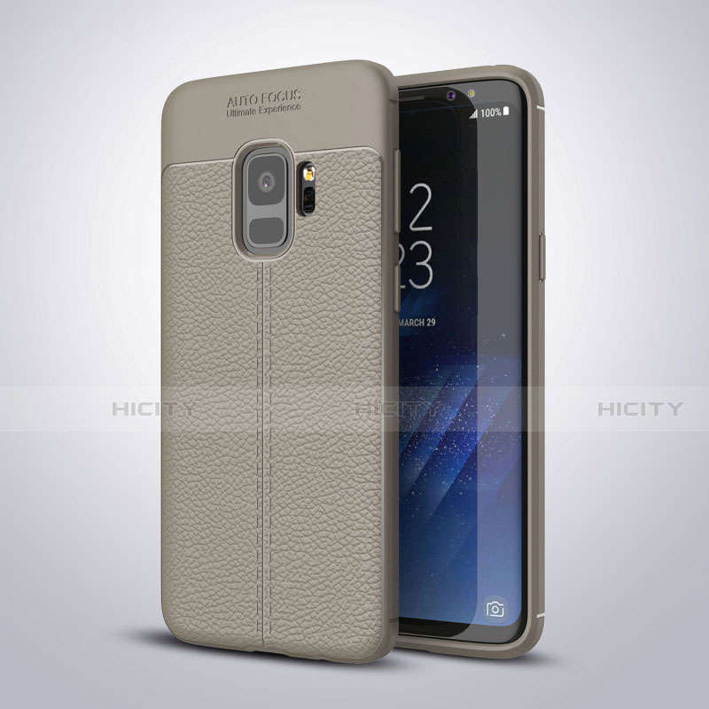 Coque Silicone Gel Motif Cuir Housse Etui S01 pour Samsung Galaxy S9 Plus