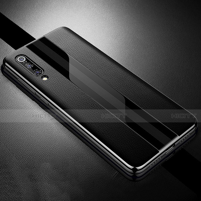 Coque Silicone Gel Motif Cuir Housse Etui S01 pour Xiaomi Mi 9 Lite Noir Plus