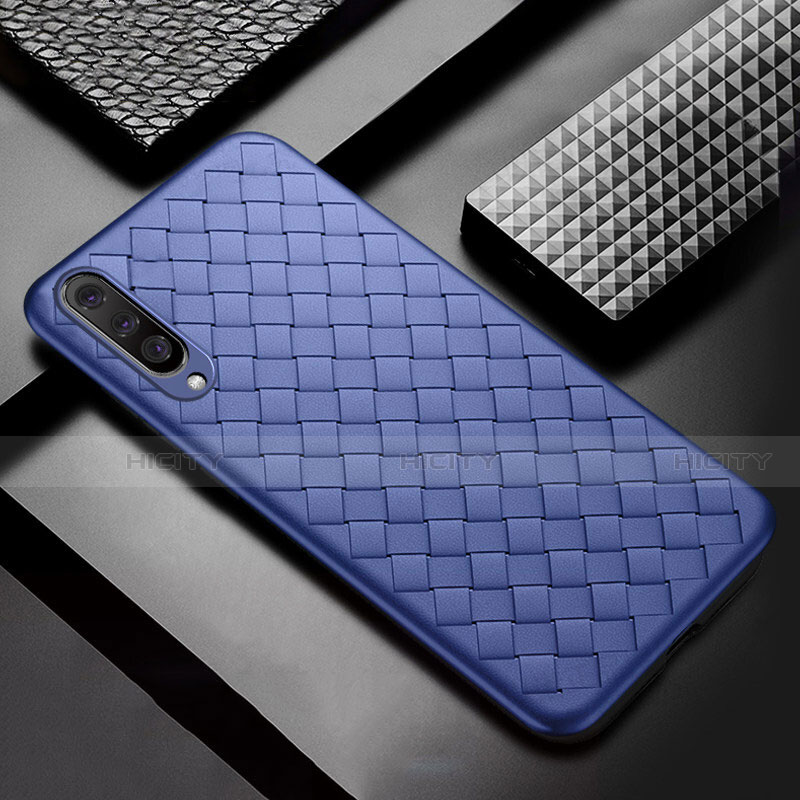Coque Silicone Gel Motif Cuir Housse Etui S01 pour Xiaomi Mi A3 Bleu Plus