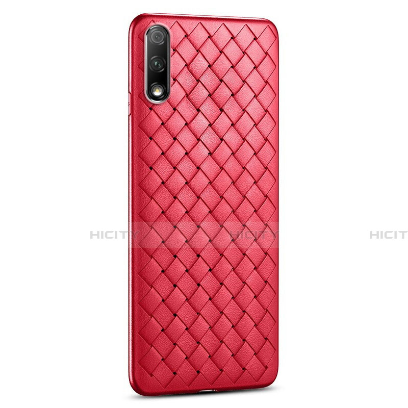 Coque Silicone Gel Motif Cuir Housse Etui S03 pour Huawei Honor 9X Rouge Plus