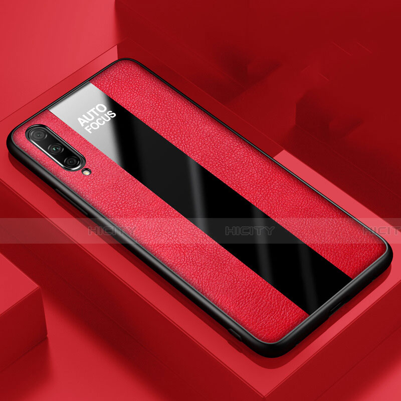 Coque Silicone Gel Motif Cuir Housse Etui S05 pour Huawei Honor 9X Pro Rouge Plus