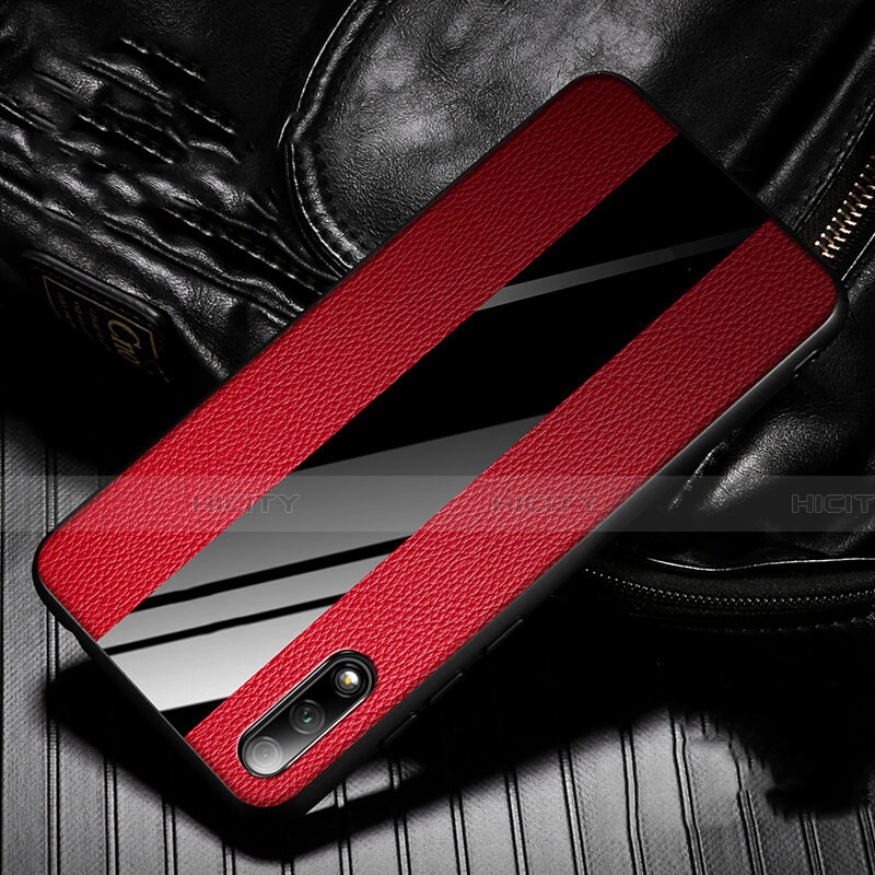 Coque Silicone Gel Motif Cuir Housse Etui S05 pour Huawei Honor 9X Rouge Plus
