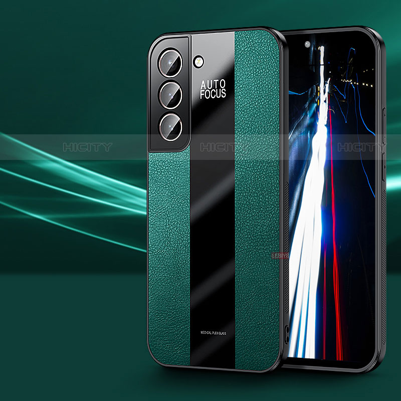 Coque Silicone Gel Motif Cuir Housse Etui S07 pour Samsung Galaxy S23 5G Vert Plus