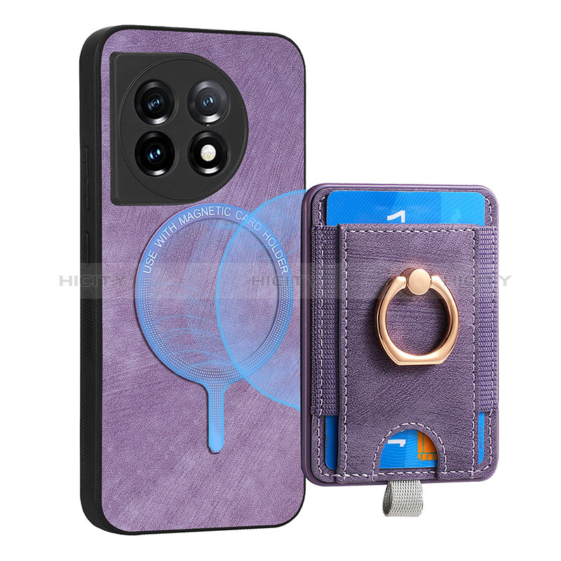 Coque Silicone Gel Motif Cuir Housse Etui SD1 pour OnePlus 11 5G Violet Clair Plus