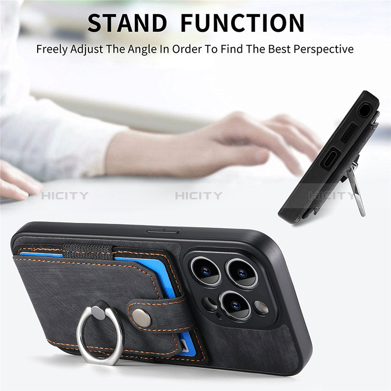 Coque Silicone Gel Motif Cuir Housse Etui SD11 pour Apple iPhone 13 Pro Plus