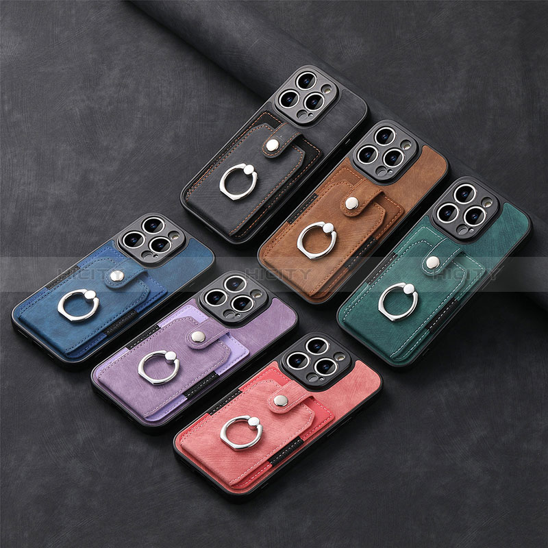 Coque Silicone Gel Motif Cuir Housse Etui SD11 pour Apple iPhone 13 Pro Plus