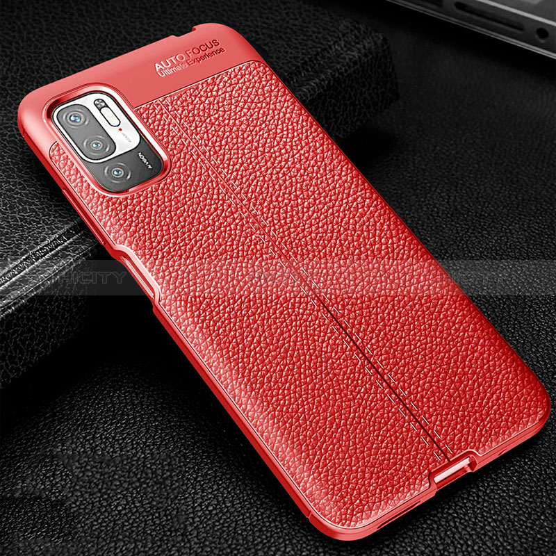 Coque Silicone Gel Motif Cuir Housse Etui WL1 pour Xiaomi Redmi Note 11 SE 5G Rouge Plus