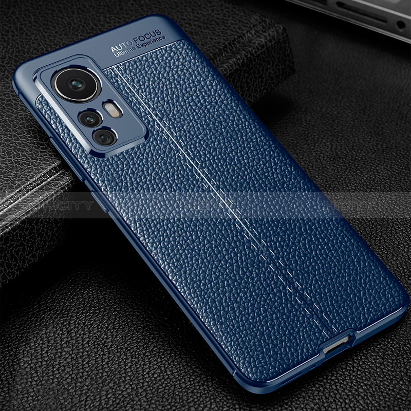 Coque Silicone Gel Motif Cuir Housse Etui WL2 pour Xiaomi Mi 12T Pro 5G Bleu Plus