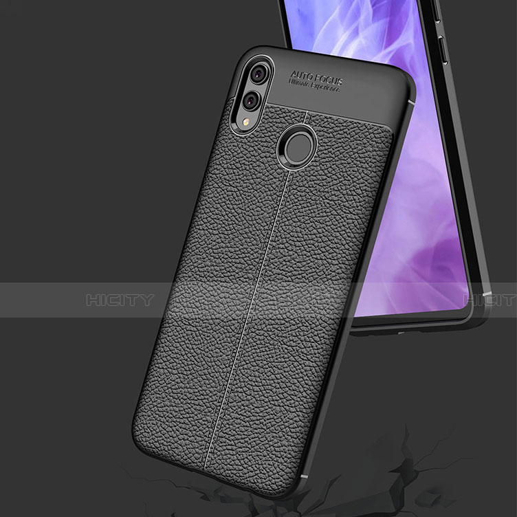 Coque Silicone Gel Motif Cuir Q01 pour Huawei Honor 8X Noir Plus