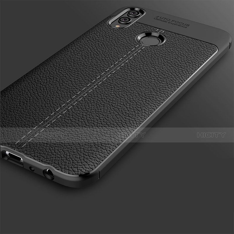 Coque Silicone Gel Motif Cuir Q01 pour Huawei Honor View 10 Lite Noir Plus