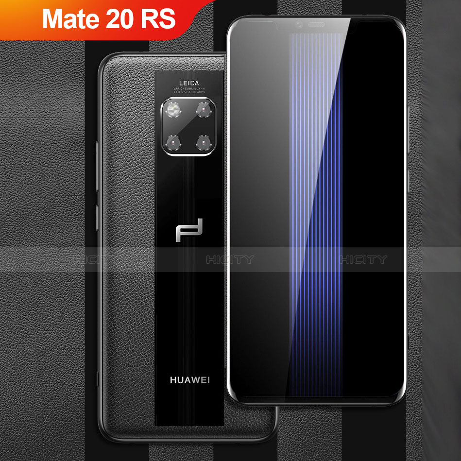 Coque Silicone Gel Motif Cuir Q01 pour Huawei Mate 20 RS Noir Plus