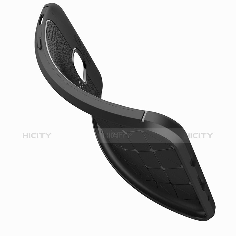 Coque Silicone Gel Motif Cuir W01 pour Samsung Galaxy J7 (2018) J737 Noir Plus