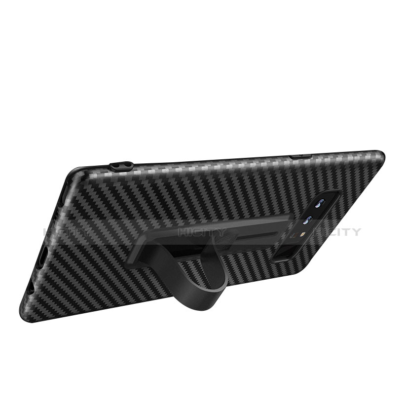 Coque Silicone Gel Serge avec Bague Anneau pour Samsung Galaxy Note 8 Noir Plus
