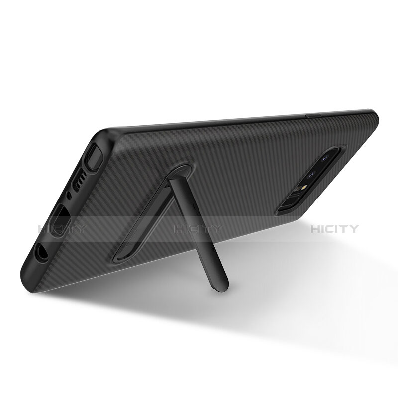 Coque Silicone Gel Serge avec Support pour Samsung Galaxy Note 8 Noir Plus