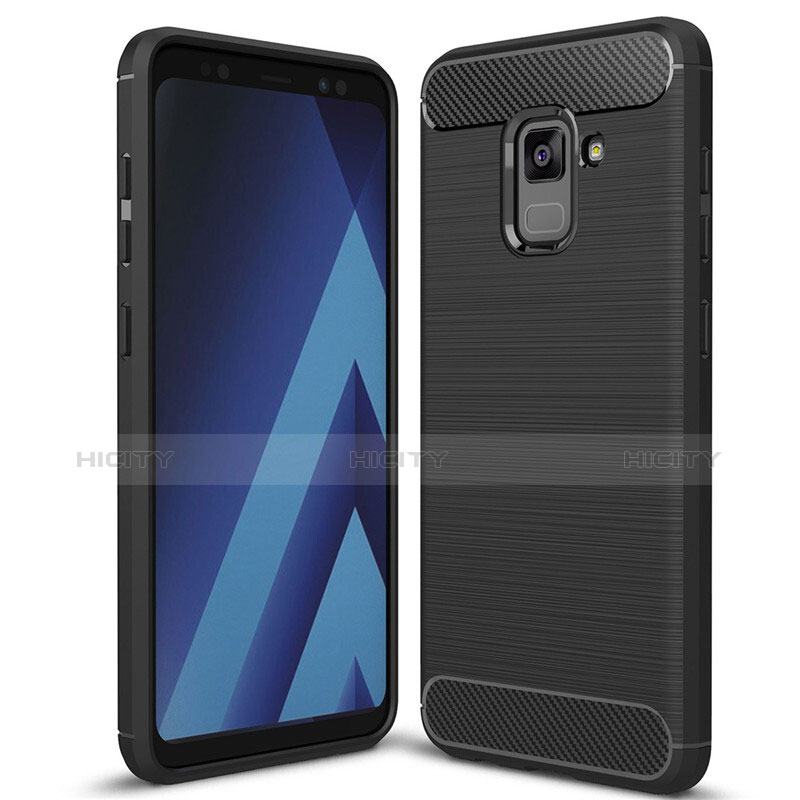 Coque Silicone Gel Serge pour Samsung Galaxy A5 (2018) A530F Noir Plus