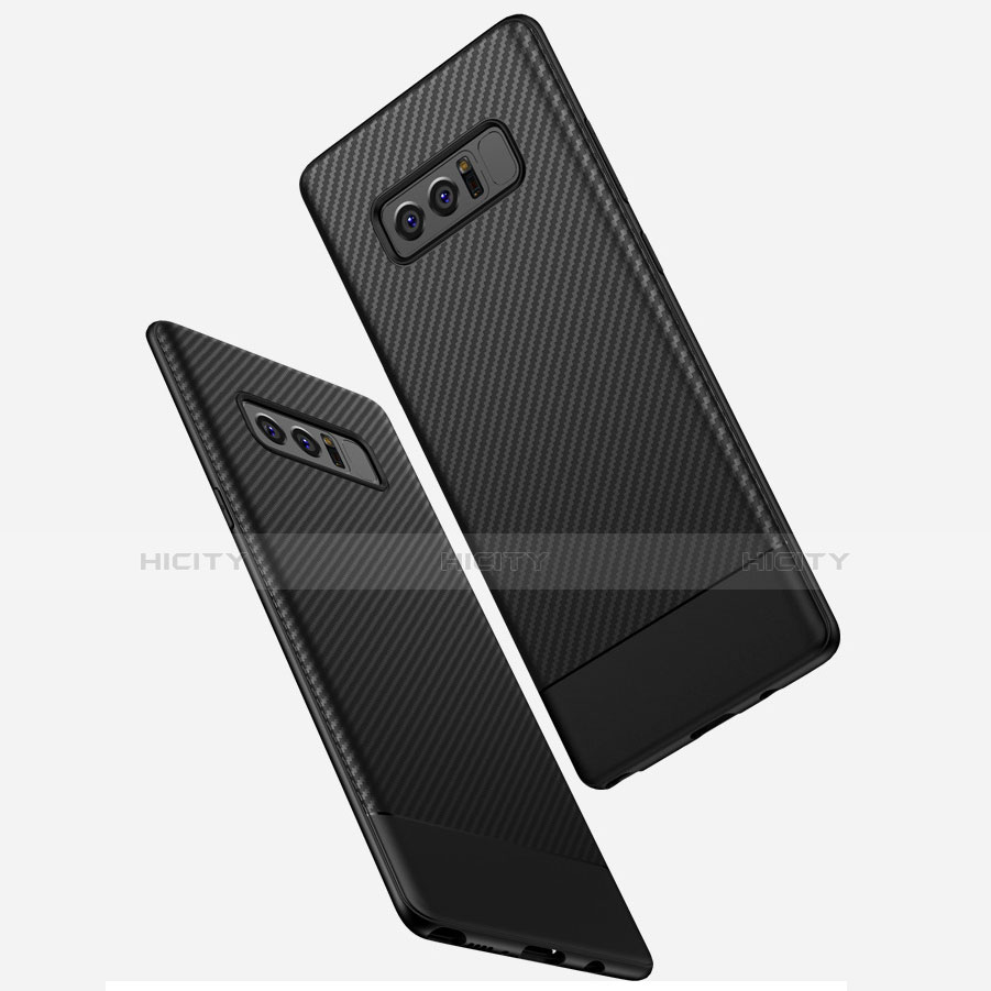 Coque Silicone Gel Serge pour Samsung Galaxy Note 8 Duos N950F Noir Plus