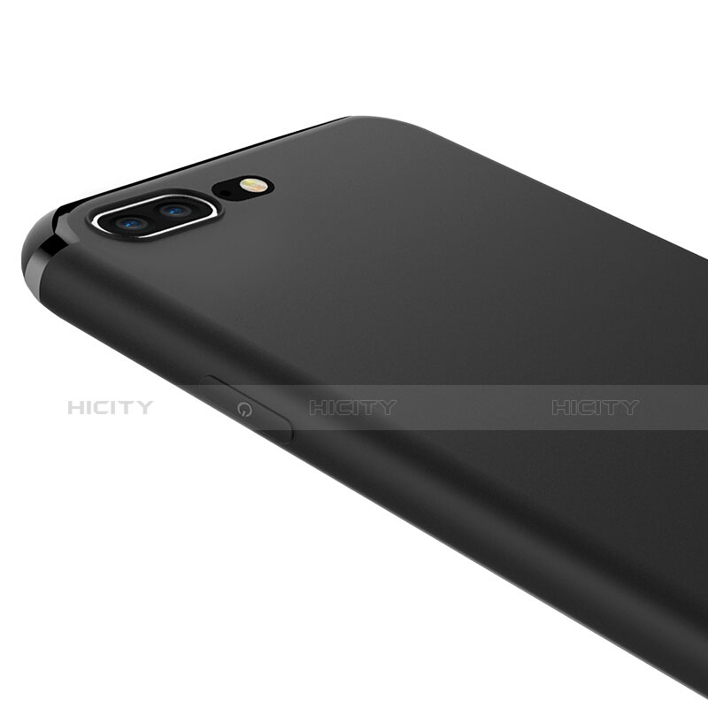 Coque Silicone Gel Souple Couleur Unie pour Apple iPhone 8 Plus Noir Plus