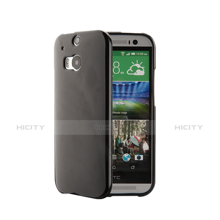 Coque Silicone Gel Souple Couleur Unie pour HTC One M8 Noir Plus