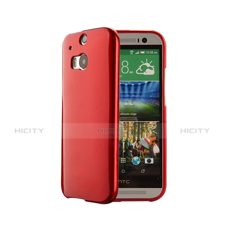 Coque Silicone Gel Souple Couleur Unie pour HTC One M8 Rouge Plus
