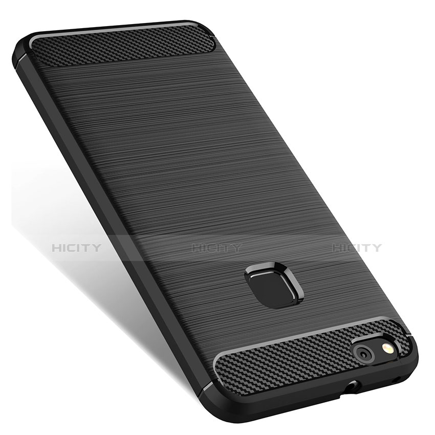 Coque Silicone Gel Souple Couleur Unie pour Huawei P10 Lite Noir Plus