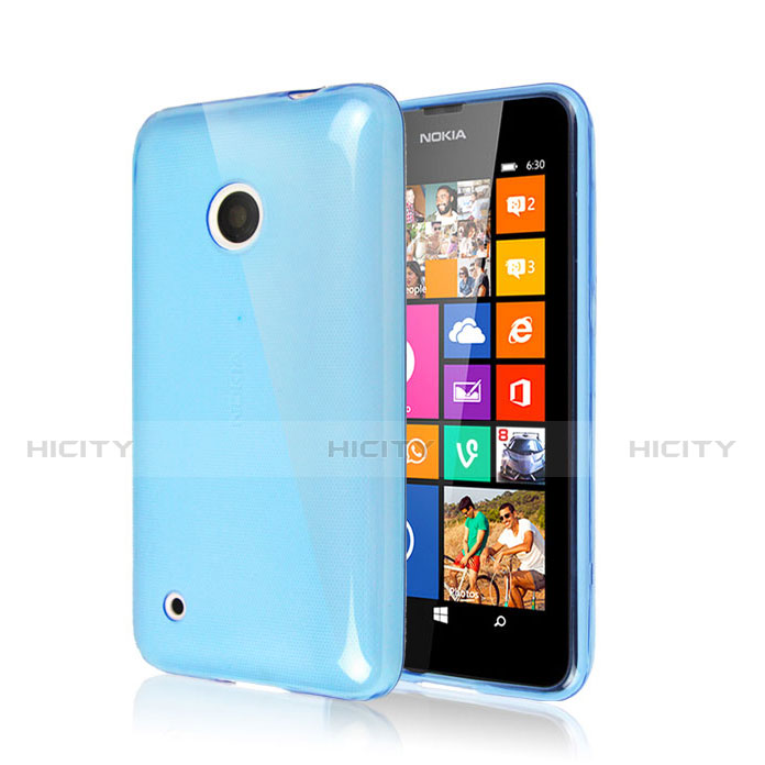 Coque Silicone Gel Souple Couleur Unie pour Nokia Lumia 530 Bleu Ciel Plus