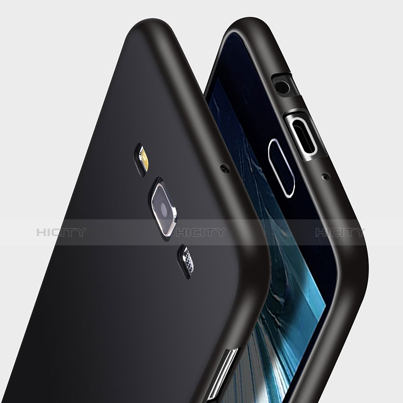 Coque Silicone Gel Souple Couleur Unie pour Samsung Galaxy A7 Duos SM-A700F A700FD Noir Plus