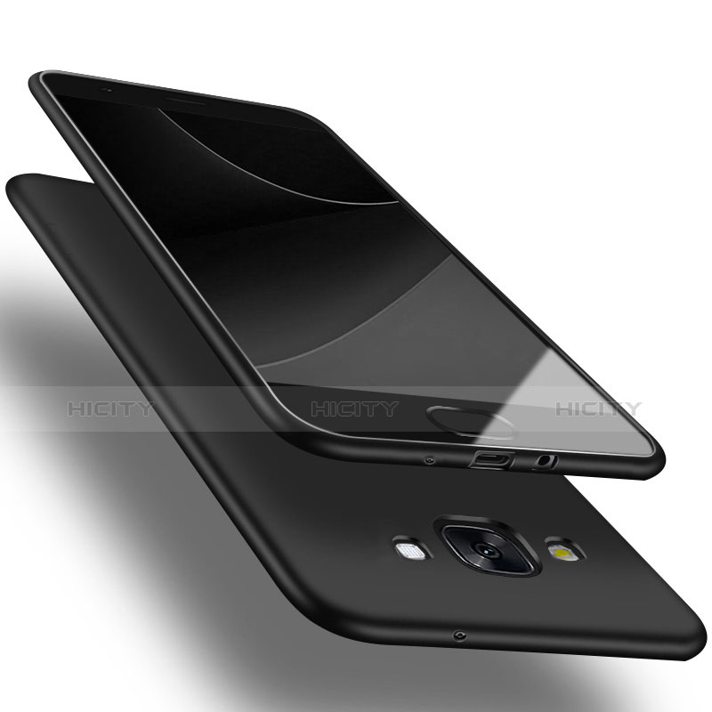 Coque Silicone Gel Souple Couleur Unie pour Samsung Galaxy A7 Duos SM-A700F A700FD Noir Plus