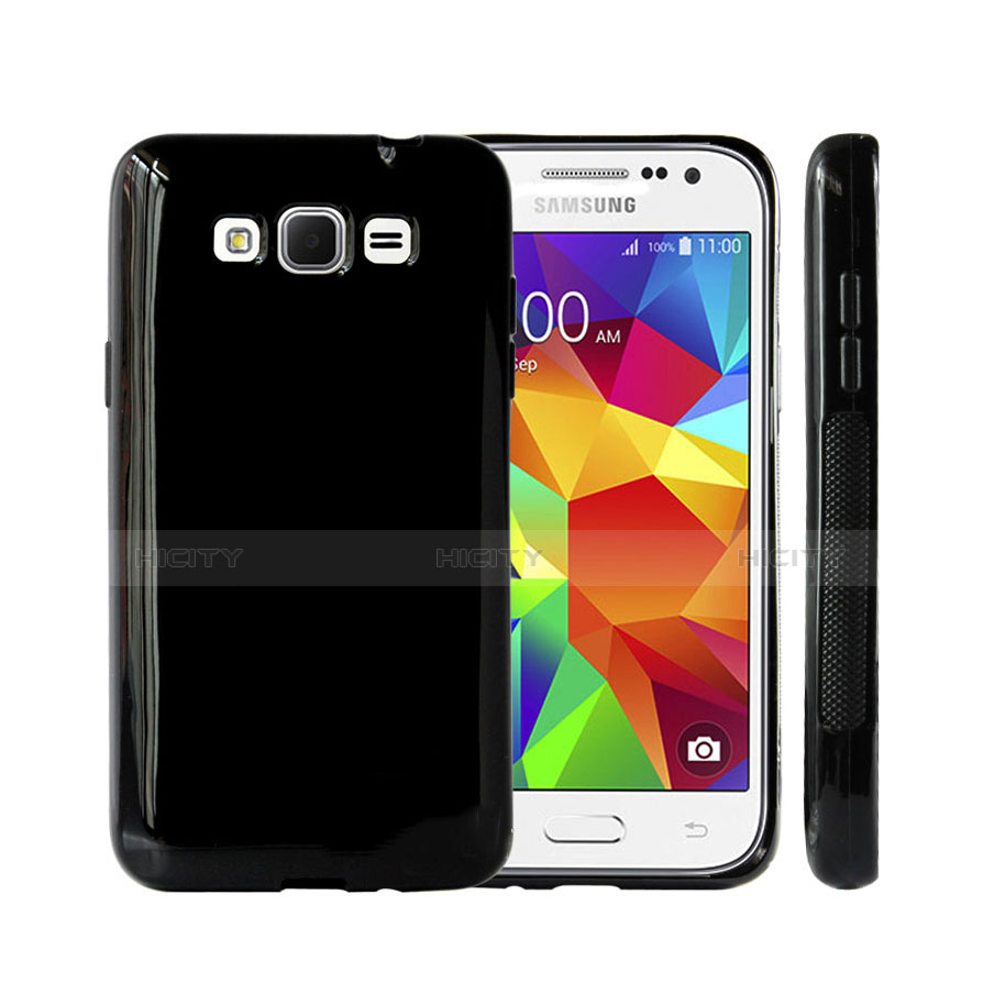 Coque Silicone Gel Souple Couleur Unie pour Samsung Galaxy Grand 3 G7200 Noir Plus