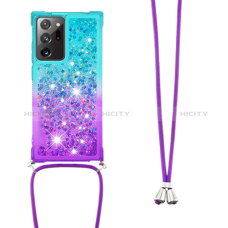 Coque Silicone Housse Etui Gel Bling-Bling avec Laniere Strap S01 pour Samsung Galaxy Note 20 Ultra 5G Plus