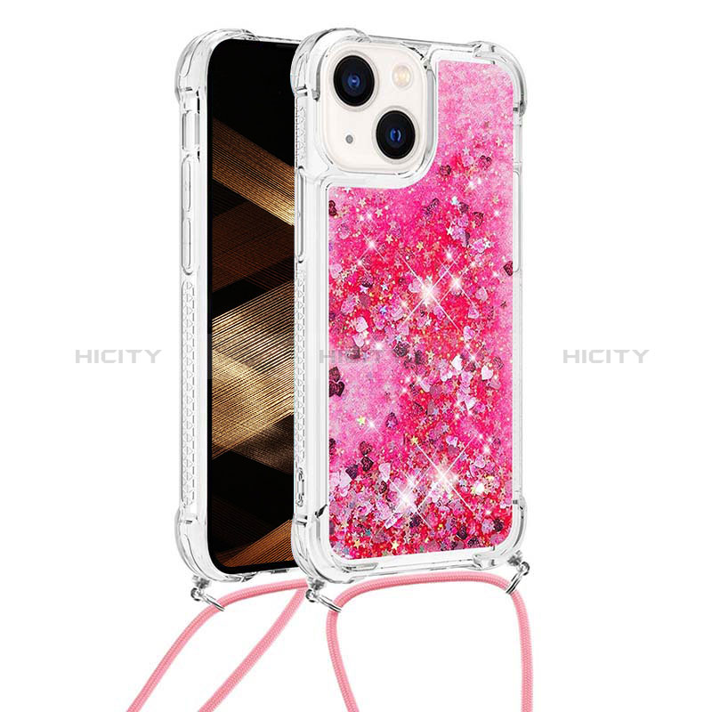 Coque Silicone Housse Etui Gel Bling-Bling avec Laniere Strap S02 pour Apple iPhone 14 Plus