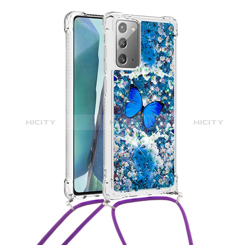 Coque Silicone Housse Etui Gel Bling-Bling avec Laniere Strap S02 pour Samsung Galaxy Note 20 5G Plus