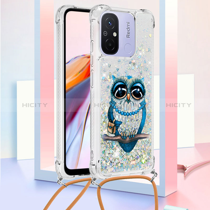 Coque Silicone Housse Etui Gel Bling-Bling avec Laniere Strap S02 pour Xiaomi Poco C55 Plus