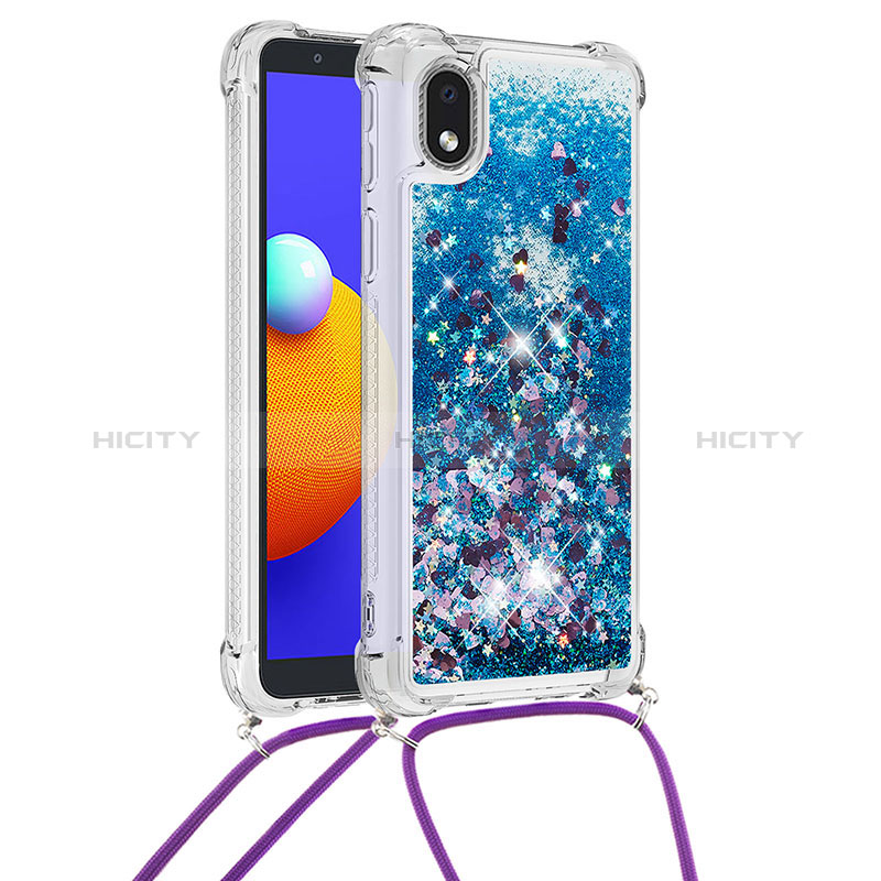 Coque Silicone Housse Etui Gel Bling-Bling avec Laniere Strap S03 pour Samsung Galaxy M01 Core Plus
