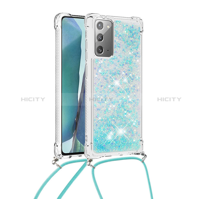 Coque Silicone Housse Etui Gel Bling-Bling avec Laniere Strap S03 pour Samsung Galaxy Note 20 5G Plus