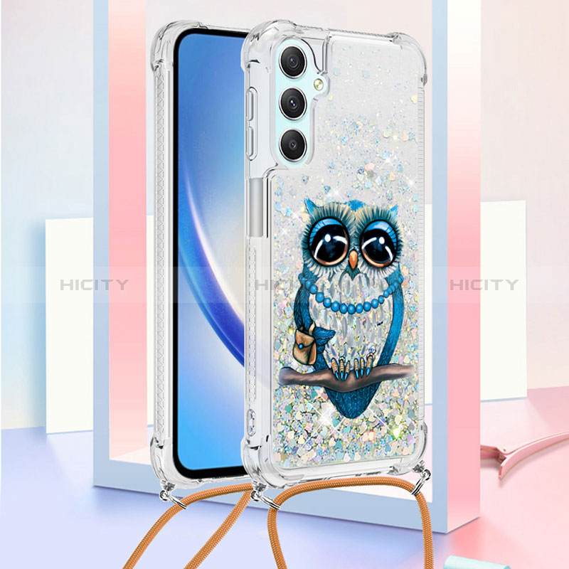 Coque Silicone Housse Etui Gel Bling-Bling avec Laniere Strap YB2 pour Samsung Galaxy A25 5G Plus