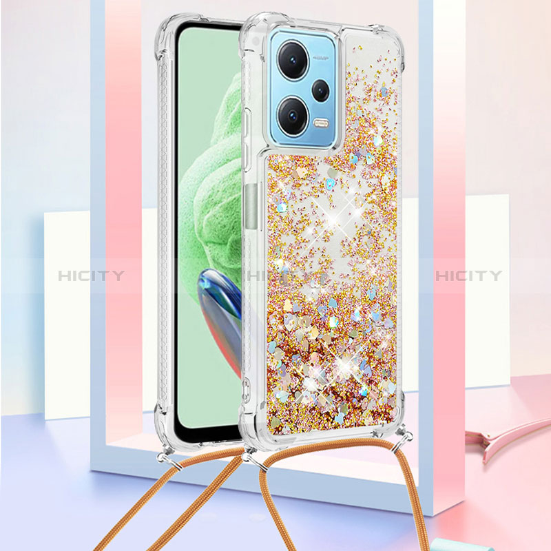 Coque Silicone Housse Etui Gel Bling-Bling avec Laniere Strap YB3 pour Xiaomi Redmi Note 12 5G Plus