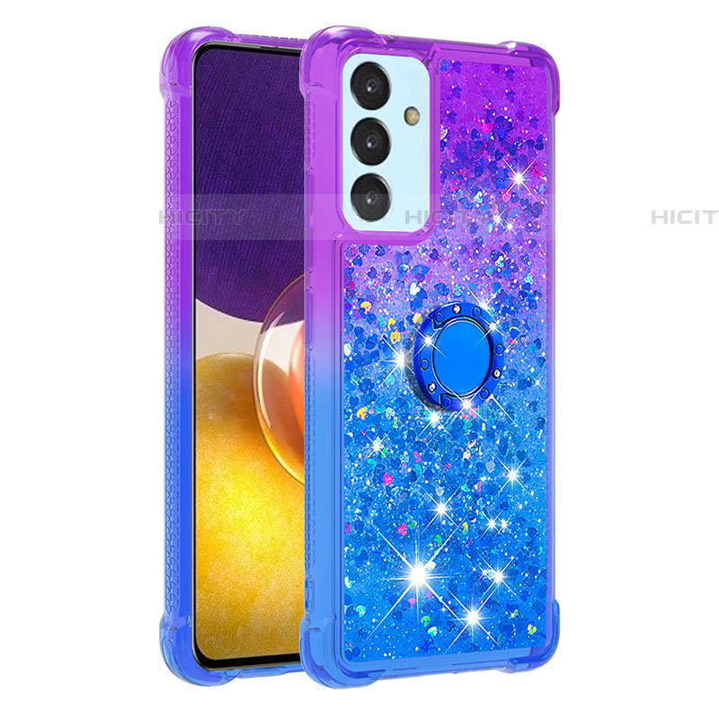 Coque Silicone Housse Etui Gel Bling-Bling avec Support Bague Anneau S02 pour Samsung Galaxy A54 5G Plus