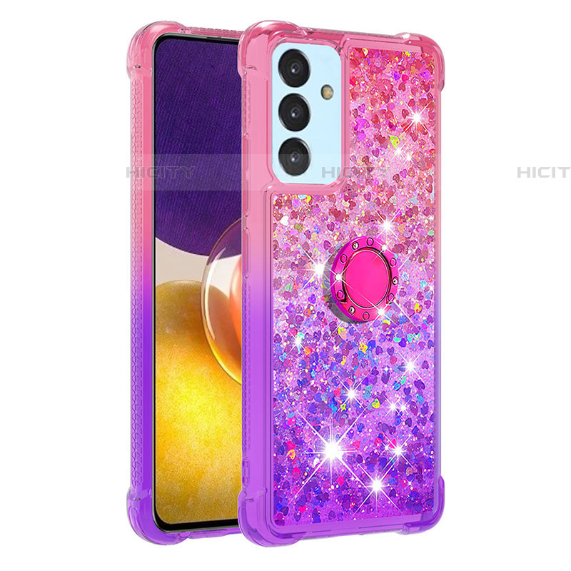 Coque Silicone Housse Etui Gel Bling-Bling avec Support Bague Anneau S02 pour Samsung Galaxy Quantum4 5G Plus