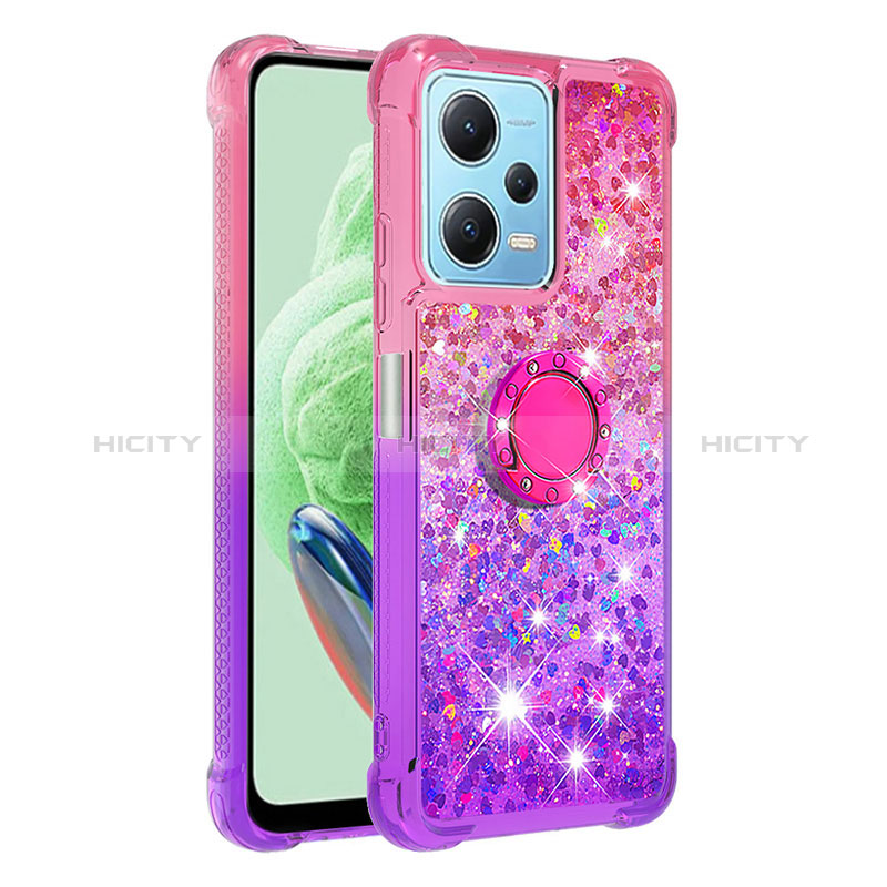 Coque Silicone Housse Etui Gel Bling-Bling avec Support Bague Anneau YB2 pour Xiaomi Redmi Note 12 5G Plus