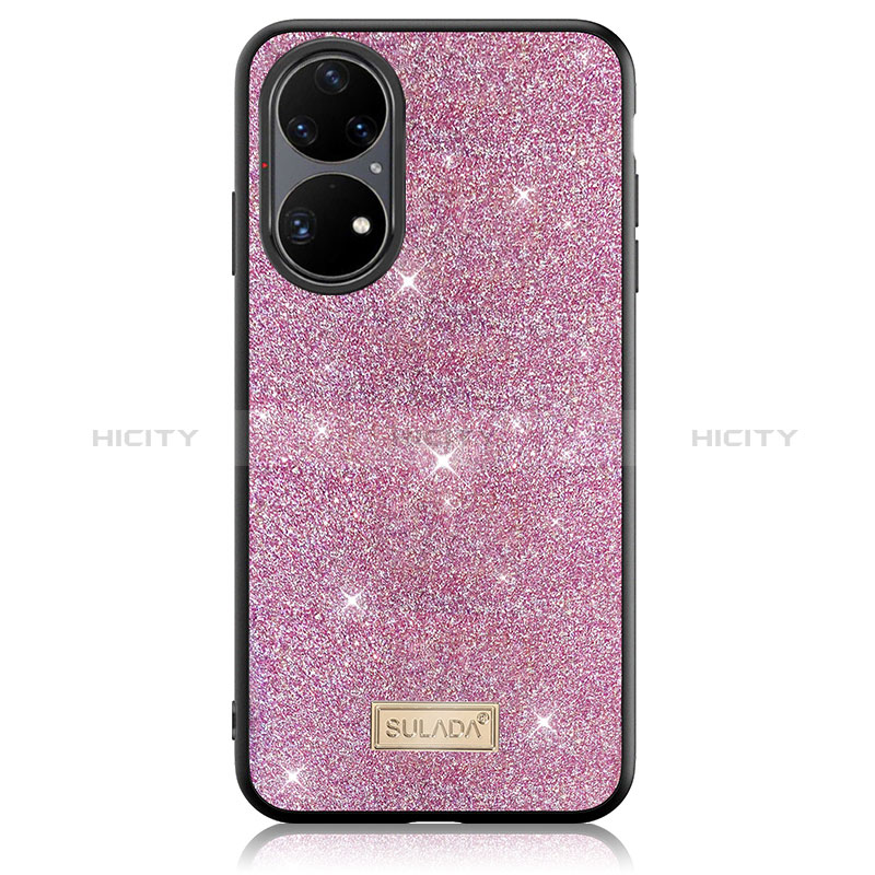 Coque Silicone Housse Etui Gel Bling-Bling LD1 pour Huawei P50 Pro Violet Plus