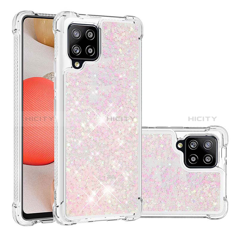 Coque Silicone Housse Etui Gel Bling-Bling S01 pour Samsung Galaxy A42 5G Rose Plus