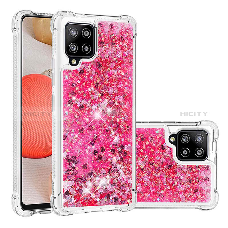 Coque Silicone Housse Etui Gel Bling-Bling S01 pour Samsung Galaxy A42 5G Rose Rouge Plus
