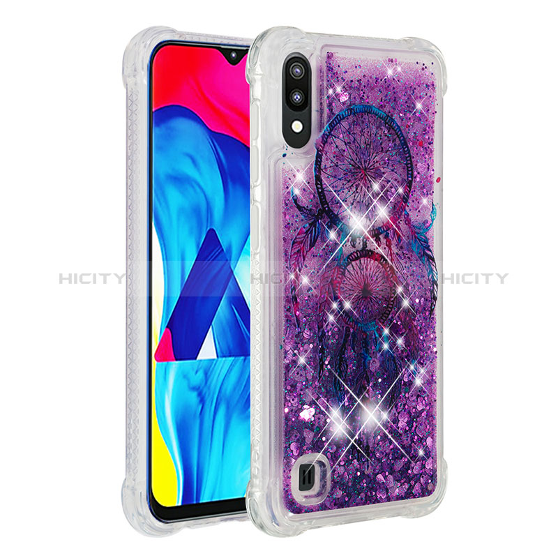 Coque Silicone Housse Etui Gel Bling-Bling S01 pour Samsung Galaxy M10 Violet Plus