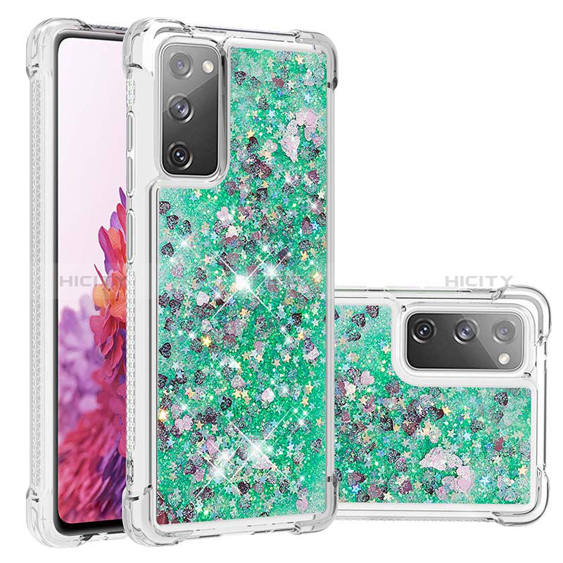 Coque Silicone Housse Etui Gel Bling-Bling S01 pour Samsung Galaxy S20 FE (2022) 5G Vert Plus