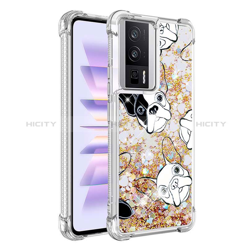 Coque Silicone Housse Etui Gel Bling-Bling S01 pour Xiaomi Poco F5 Pro 5G Or Plus