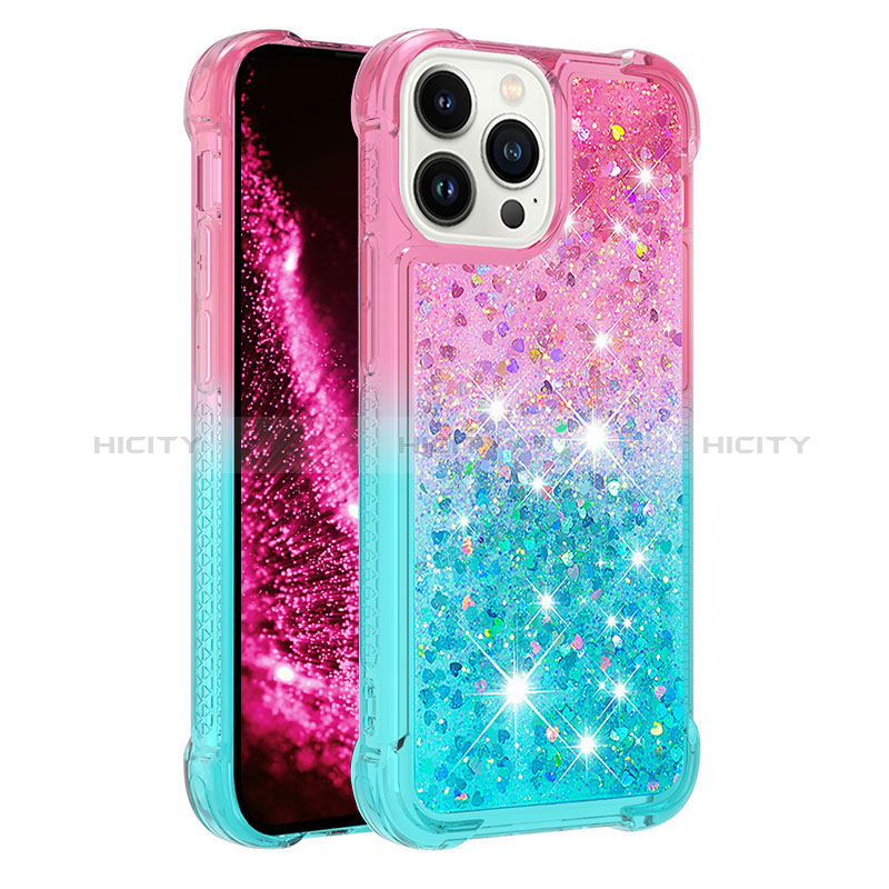 Coque Silicone Housse Etui Gel Bling-Bling S02 pour Apple iPhone 15 Pro Plus