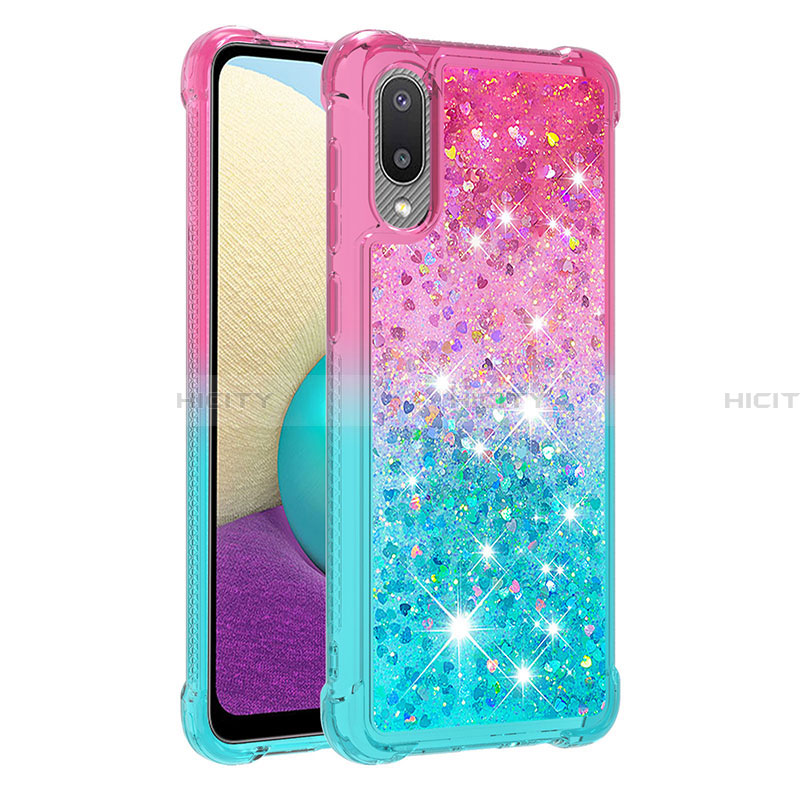 Coque Silicone Housse Etui Gel Bling-Bling S02 pour Samsung Galaxy A02 Plus
